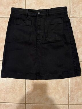 Everlane Black A-Line Mini Skirt